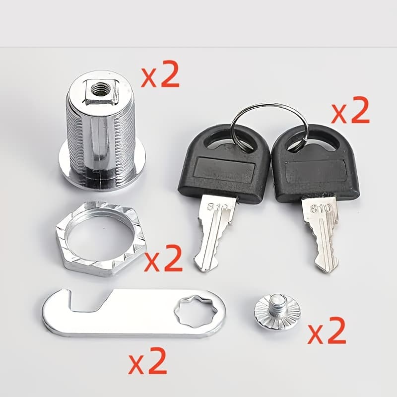 TEMU 2 Pack Heavy Duty Alloy ", 2 Keys Each, Locks For Drawers Cabinets Mailboxes Rv