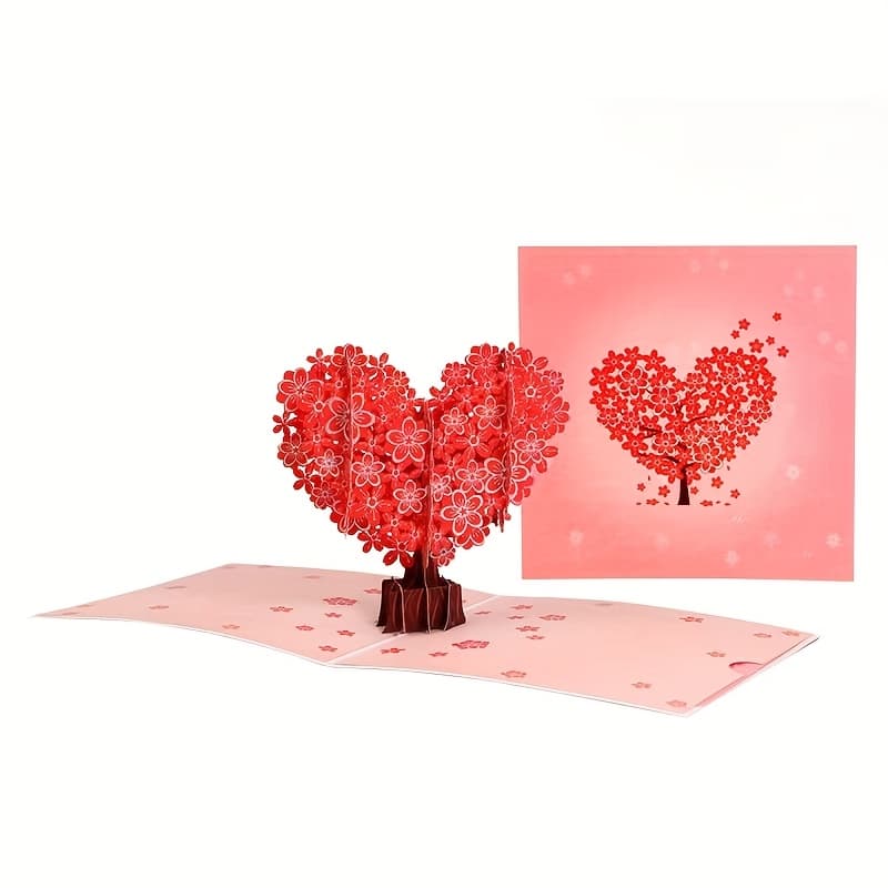 TEMU 1pc Pop-up 3d Greeting Card With Envelope, Design, Silvery Glitter - Valentine's Day/wedding/engagement//anniversary, Ideal Gift For Her/girlfriend/wife/lover/friend