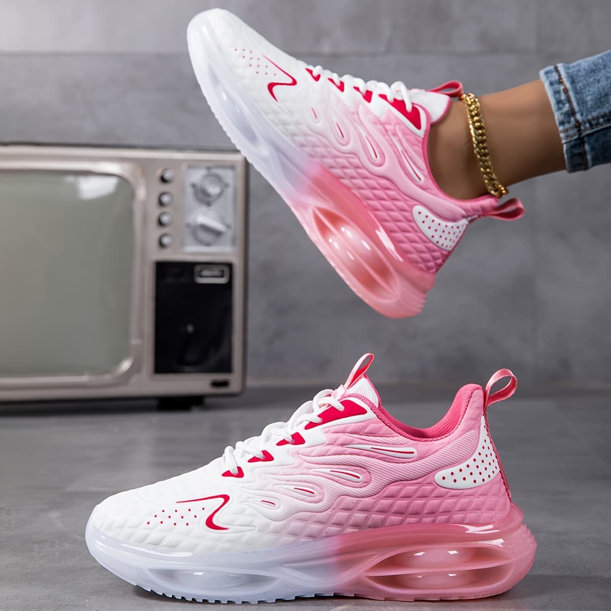 TEMU 2025 And Summer Sports Shoes For Men And Women, Breathable Mesh Women's Casual Shoes, Non-slip Thick-sole Jump Rope Shoes, Lightweight Running Shoes., Women Shoes, Sneakers