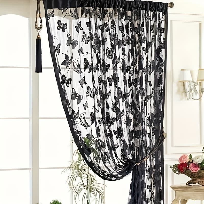 TEMU Japanese Modern Sheer Curtains Semi-sheer Pocket Window Panels - Soft Drapes Suitable For Living Room, Bedroom, Balcony, Room Divider Screen, Hanging, Easy To Clean Panels For Bay Window & Decor