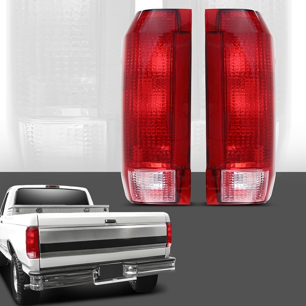 TEMU Tail Light Set Suitable For Ford Models F150, , , And From 1990 To 1996, Part Numbers Fo2801105 And Fo2800106, Without Battery