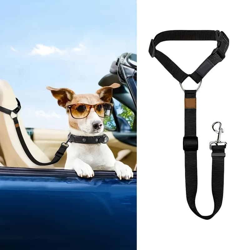 TEMU 1pc Dog Belt Vest-adjustable Car Safety Belly Band, With , Comfortable Padded Design And Ergonomic Support, Convenient Installation Automatic Haul Rope, Pet Travel