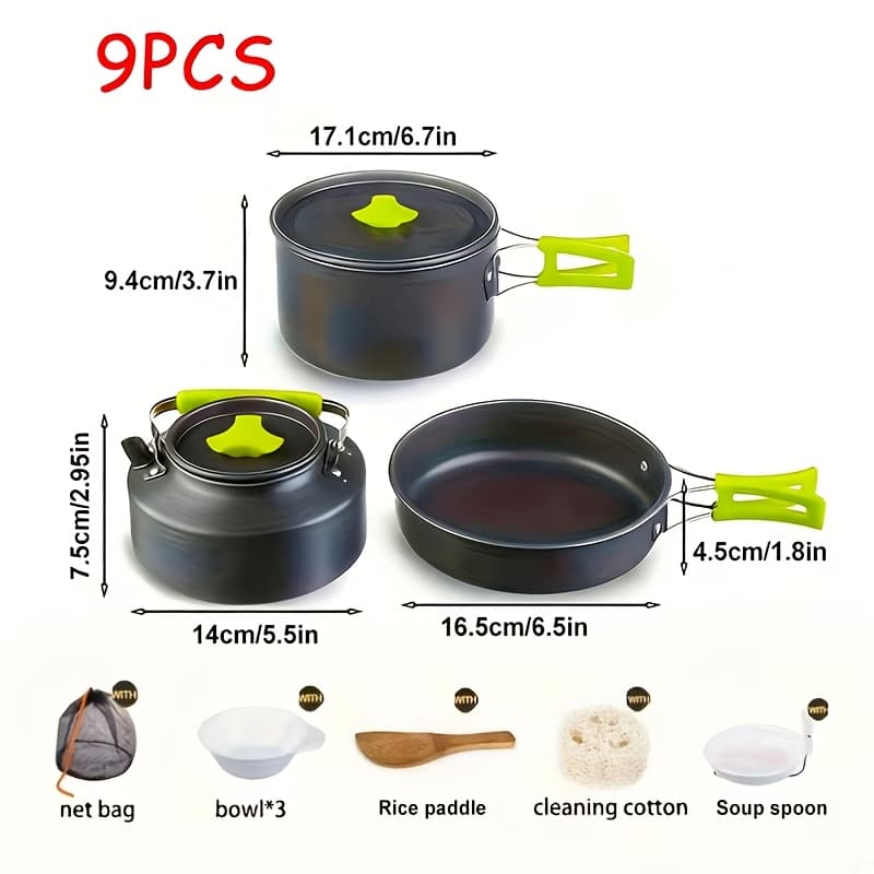 TEMU Portable Carbon Steel Tent Stove, Optional Accessories Included (including Durable Metal Pot, Frying Pan, And Kettle), Suitable For Outdoor Camping, Hiking, Backpacking, And Outdoor Cooking