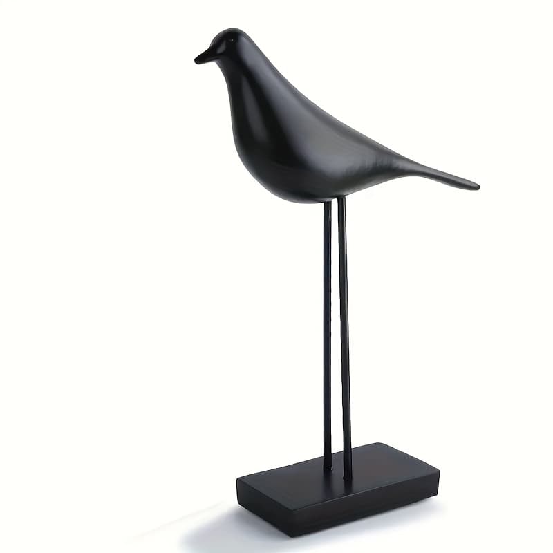 TEMU 1pc Modern Nordic Bird Ornament - Minimalist Resin Bird Decor With Delicate Wings & Realistic Beak, / Suitable For Easter, Christmas, Spring Decorations - Scandinavian Shelf & Home Accent