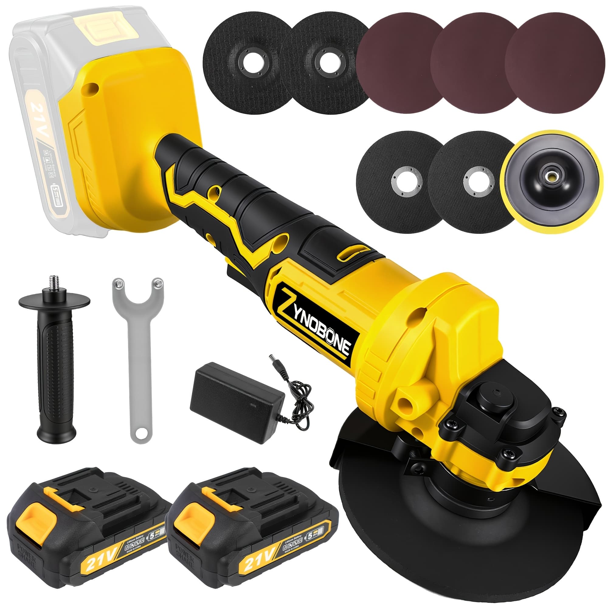 TEMU 2026 Brand-new 4-1/2-inch And 5-inch Angle Grinder, Electric Polishing Machine, Rich Additions Set, Multifunctional Machine With A 5-inch Disc Set. Used Tile, . Can And Frosted