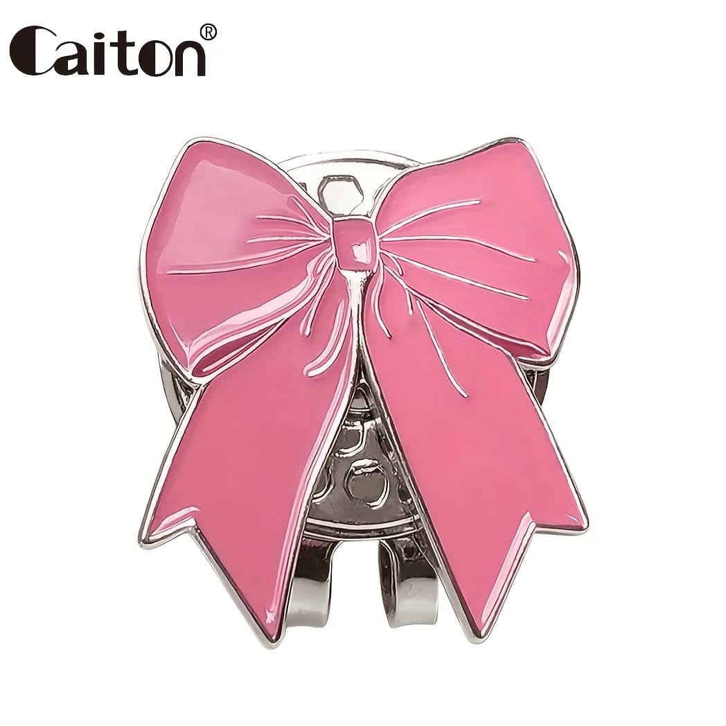 TEMU Caiton Pink Bow Golf Hat Clip With Magnetic Ball Marker, Stylish And Cute Accessory For Women Girls Or Ladies, Easy To Durable And Lightweight, Great Gift For Golf Lovers Or Tournament Use.