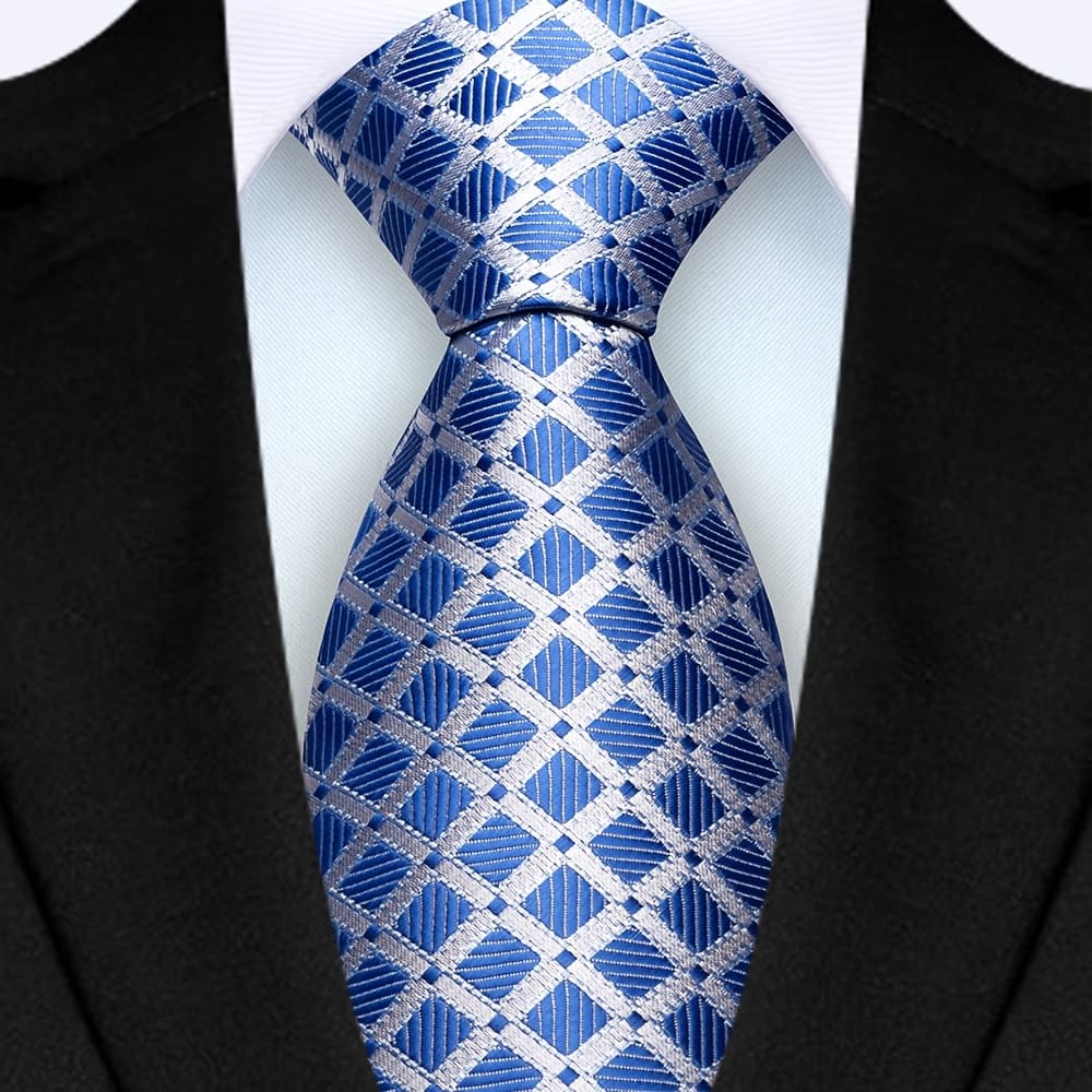 TEMU 1 Men's 8cm Geometric Tie, High-quality Classic Fashion Wedding Party Prom Business Tie