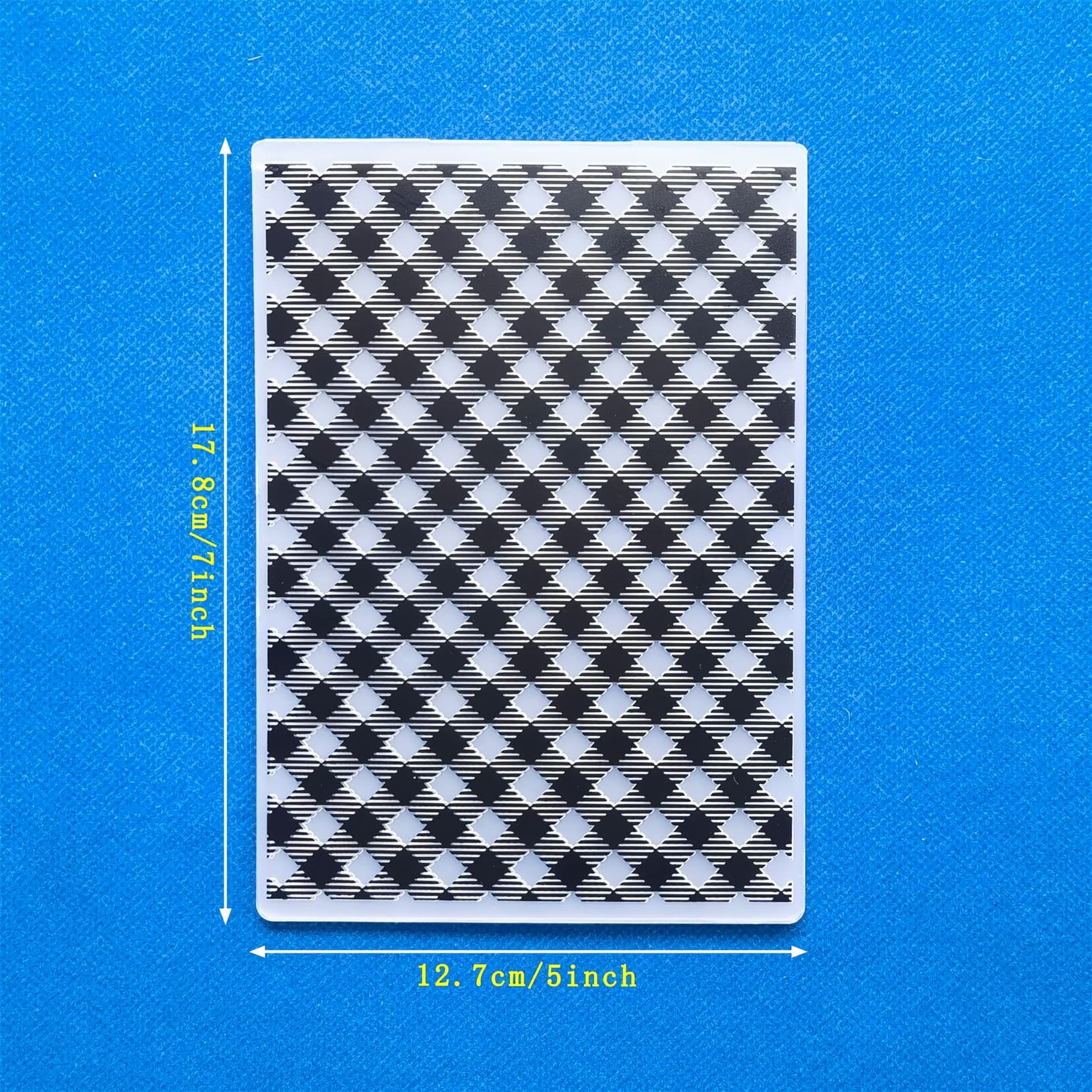 TEMU 1pc Transparent Plastic Embossing Folder For Diy Card Making, Photo Albums, And Collages - Decorative Craft Template With Checkered Pattern, Birthday Theme