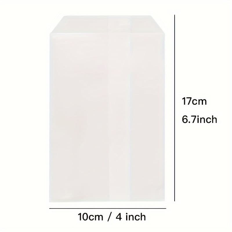 TEMU 50pcs 3x5 Inch Semi-transparent White Paper Bags - Small Flat Paper Bags For Gift Packaging, Party Favors, Weddings, Birthdays, And - Stylish And Versatile Paper Wrapping Bags