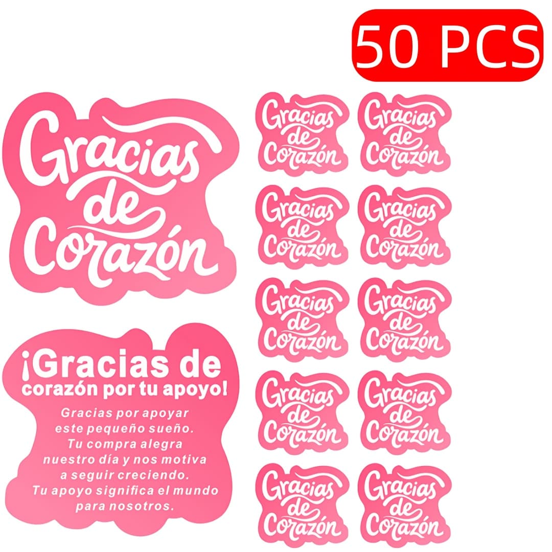 TEMU 50/100 Spanish Thank You Cards - Designed With " De ", Suitable For Order Inserts, Customer Appreciation, Gift Box Messages, And Personal Wishes