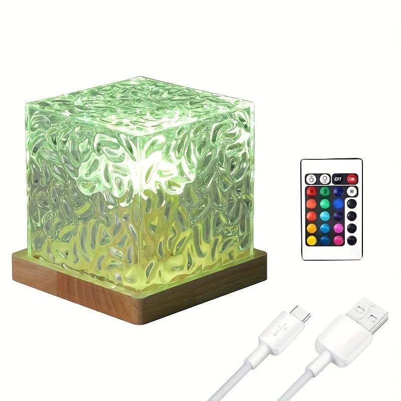 TEMU -pattern Ambient Light With Usb Power, Adjustable, Cube-shaped Ambient Light With Remote Control, Suitable For Bedroom, Living Room, And Other Settings