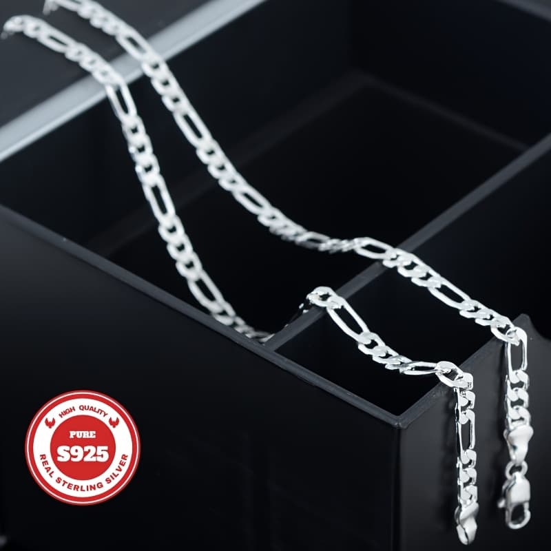 TEMU S925 Silver, Necklace For Men And Women, 8mm Wide, Hip Hop Style, Unisex, Fashion Trend, Perfect For Boyfriend, Girlfriend, Birthday Gift, Valentine's Day Gift, Festivals