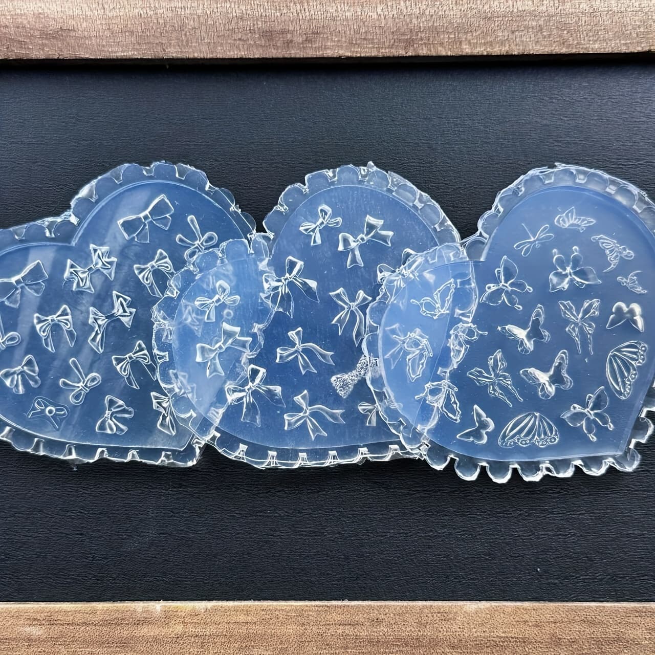 TEMU 3pcs Resin Silicone Molds, High Nail Silicone Mold, Bow Tie Rose Grinding Tool, 3d Three-dimensional Flower Dropper Glue, Heart, Resin Liquid Mold