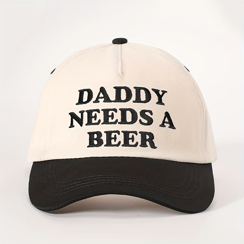 TEMU 1 Embroidered Daddy Color Block , Unisex Trucker Hat Breathable Adjustable Golf Women's Fashion Curved Brim Y2k Couple Style