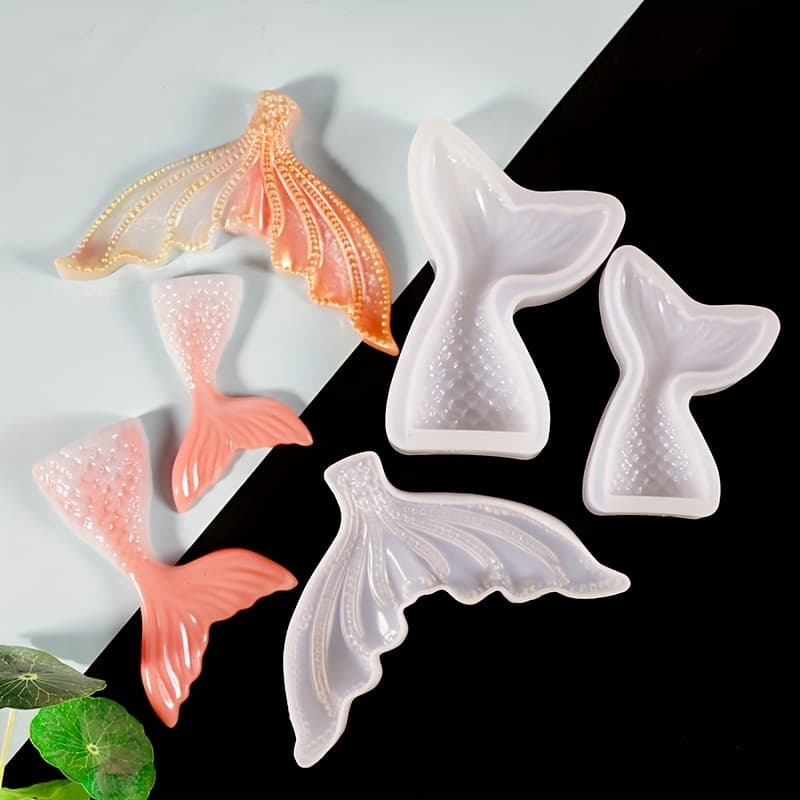 TEMU 3pcs/set Mermaid Tail Silicone Mold, Mould Mold, Fish Tail Mold, Super Mold, Epoxy Resin, Diy Soap, Diy Candle, Plaster, Mold, Suitable For Crafts, Handmade Gifts, Diy Keychains