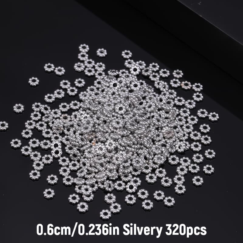 TEMU 320pcs 6mm Random Mix Snowflake-shaped Spacer Beads, For Jewelry Making Bracelet Necklace Keychain Additions Handmade Materials