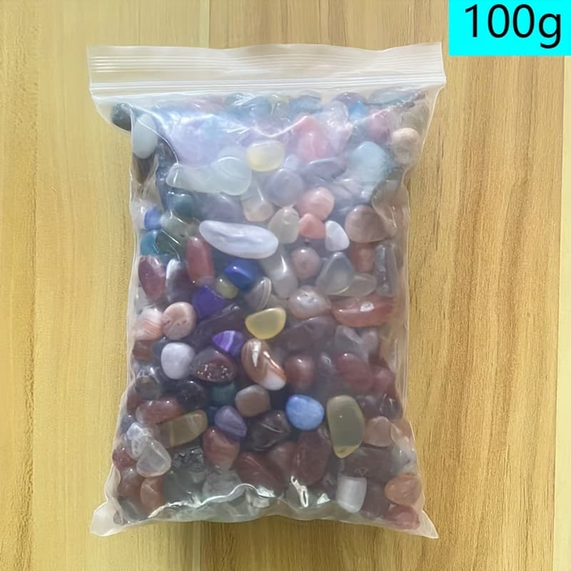 TEMU Natural Agate Stones In Sizes 100g/300g/500g, 8-16mm, Perfect For Aquarium Landscaping, Hydroponic Planters, Decorative , And Festive Decorations For Christmas, Halloween, And Father's Day Gifts