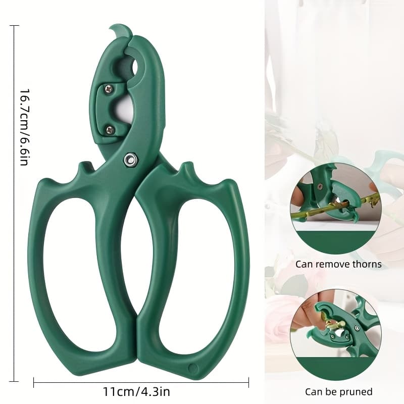 TEMU 1pc, Floral Scissors, 2-in-1 Flower Branch Pruning Shears, Stainless Steel Gardening Shears, Remover, Suitable For Florists, Floral Scissors For Flower Arranging