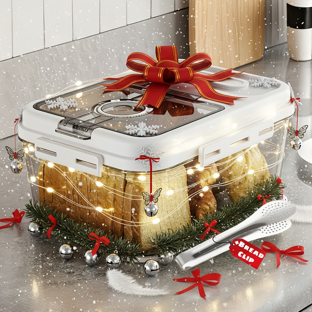 TEMU Airtight Bread Box With Time Marker And Measuring Cu Large Capacity Bread Storage Container For Keeping Sliced Bread Fresh