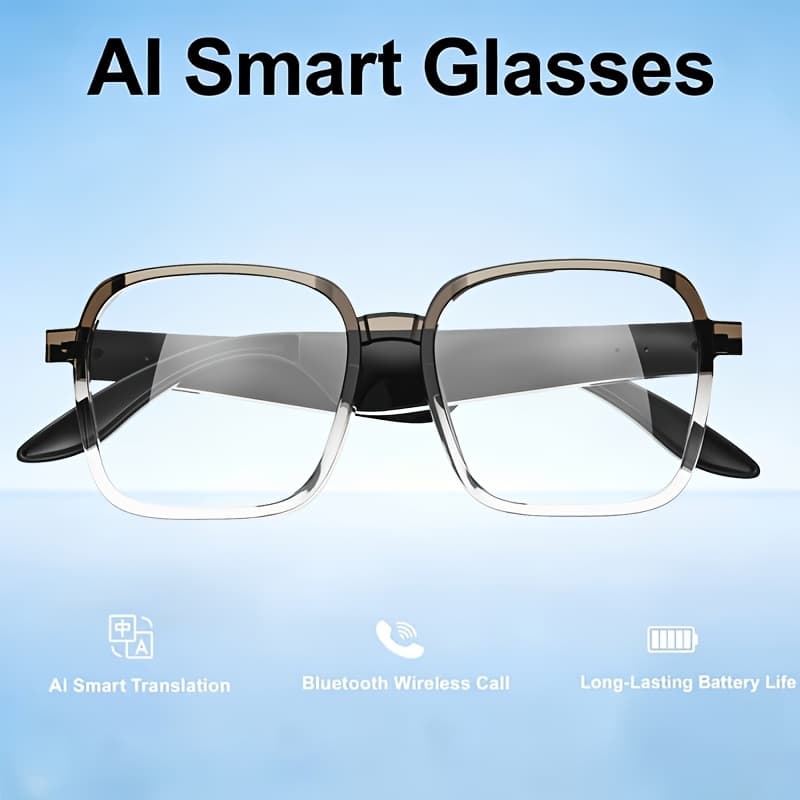 TEMU 2026 Upgraded Smart Ai Glasses For | Gpt Chat, Wireless, Real-time Translation, Multi-language, Music, Hands-, Anti-blue Light, Slim Frame | Ideal For Travel, Meetings, Business & Gift