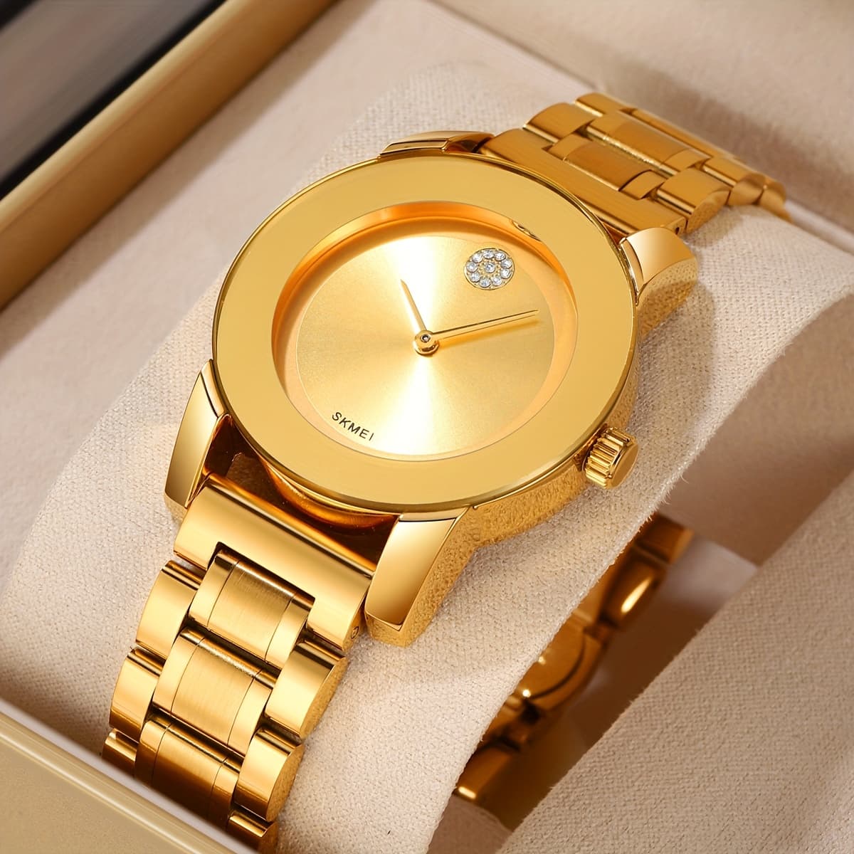 TEMU Stylish Women's Quartz Watch With A Round Dial, Suitable For Parties And Everyday Wear. This Accessory Is Perfect For Enhancing Outfits And A Great Birthday Gift