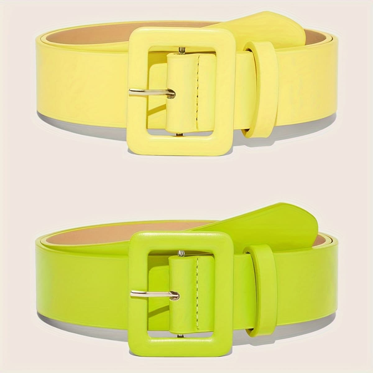 TEMU Spring Summer New Belt 2pcs Set Women's Belt [] 2-strip Pack Bright Fashion Belt Cute Waistband Dress Top Outfit Belt
