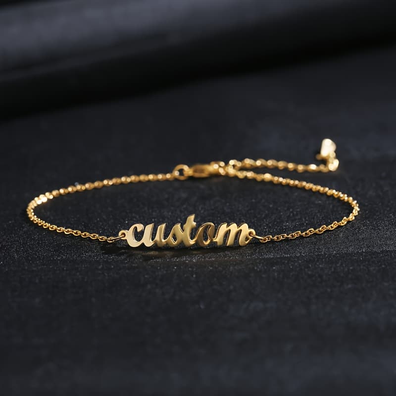 TEMU A Custom Stainless Steel Personalized Name Bracelet, Customized Letter Chain, Personalized Name Anklet, Jewelry Accessory Gift, Women's Jewelry Engraving, A Christmas Gift For , Mothers, Or