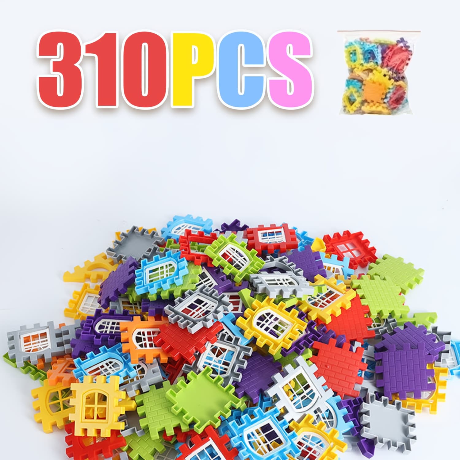 TEMU 310/140/88 Educational House Assembly Building Blocks, Random Colors, Which Assembled. Are Creative Cube Building Blocks That To Intellectual Development And Serve As Puzzle Toys.