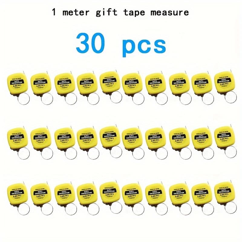 TEMU 30pcs 1m/ 3ft Mini Retractable Tape Measure Keychains - Compact Pocket Size - Suitable For Daily Use, Parties, Schools And Promotional Gifts - Metal Blade, Halloween, Christmas