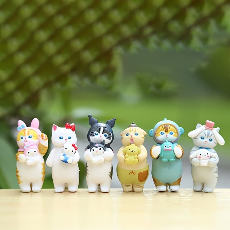 TEMU Cute Anime 6pcs Series Pvc Collectible Figurines - , Detailed , Halloween, Christmas Gifts, Home Decor & Playtime Fun, Decoration | Cute Animal Figures | Anime Accessories