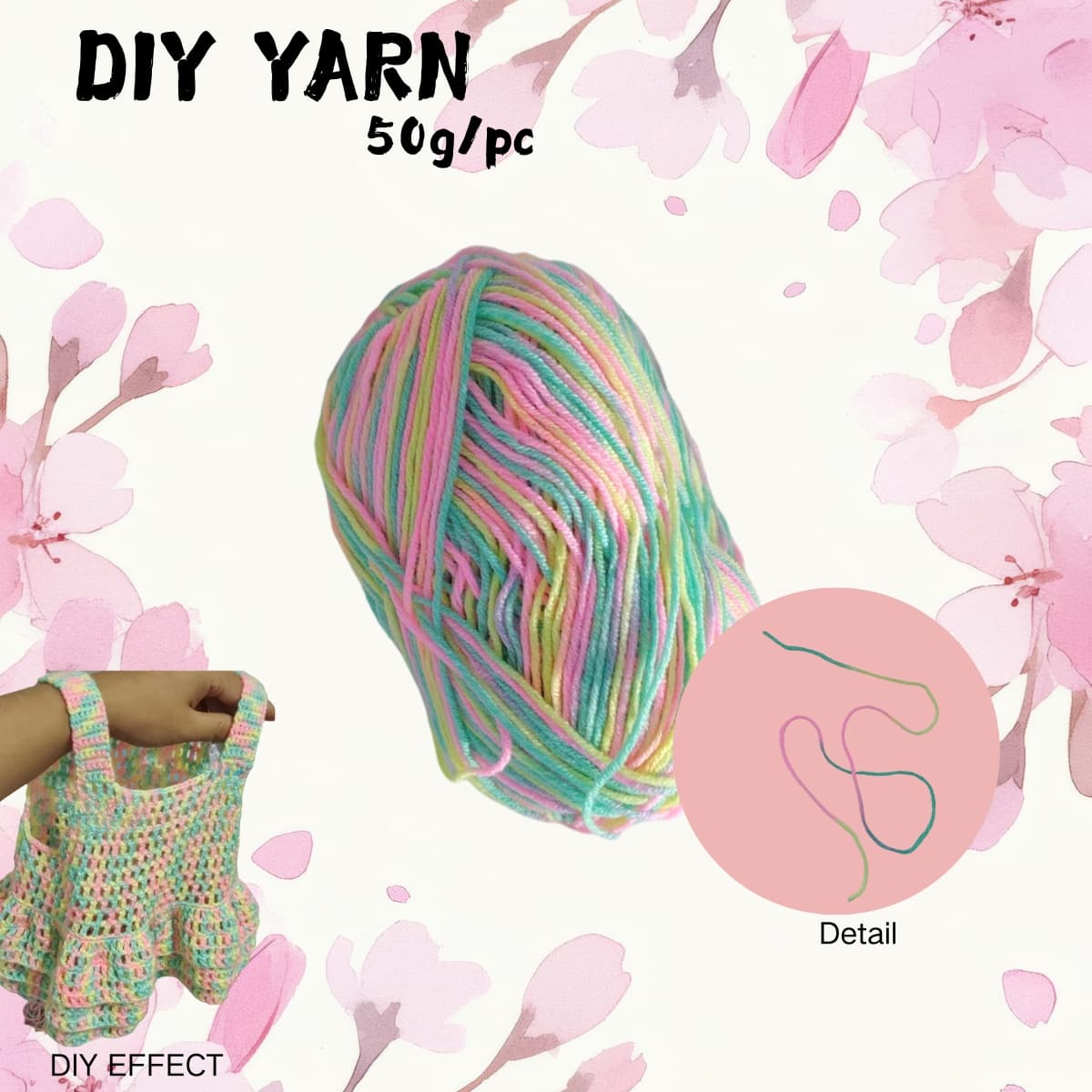 TEMU 50g/pc Yarn For Knit Hat, Bag, Sweater