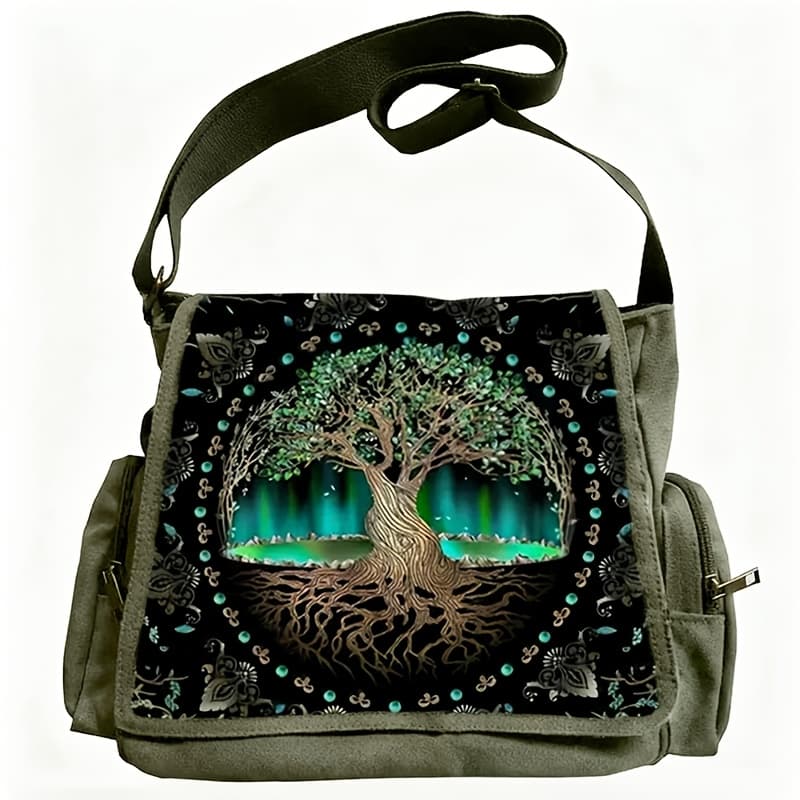 TEMU 1pc Of Life Crossbody Bag | Large Capacity Style, Flap Zipper, Lightweight Design, Durable, Genuine Leather, Lining, Army Green For , Daily Shopping, Travel