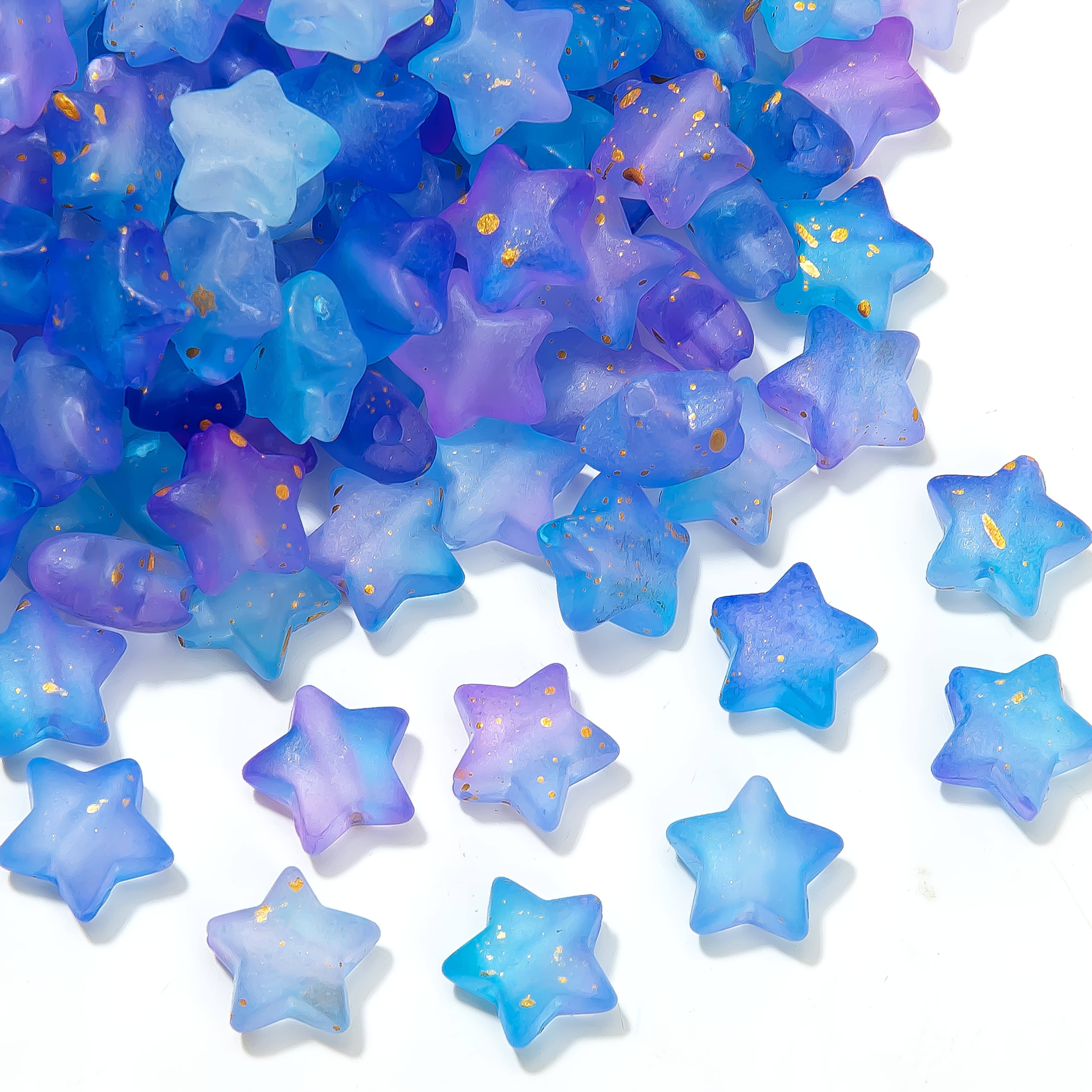 TEMU 300pcs Blue-purple -shaped Beads - Perfect For Jewelry Making, Bracelets, Earrings, Necklaces - Colorful Matte Frosted Acrylic Craft Additions, Pendant Additions, Jewelry Making Pendants