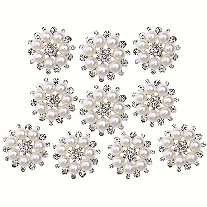 TEMU 10pcs Faux Buttons Embellishments For Craft Shank Clear Buttons Sewing Craft Scrapbooking Supplies