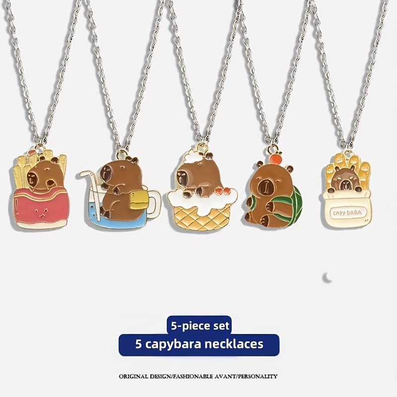 TEMU Set Of 5 Cute Cartoon Necklace Set Adjustable Necklace Set Accessories Perfect For Halloween Christmas Birthday Gifts