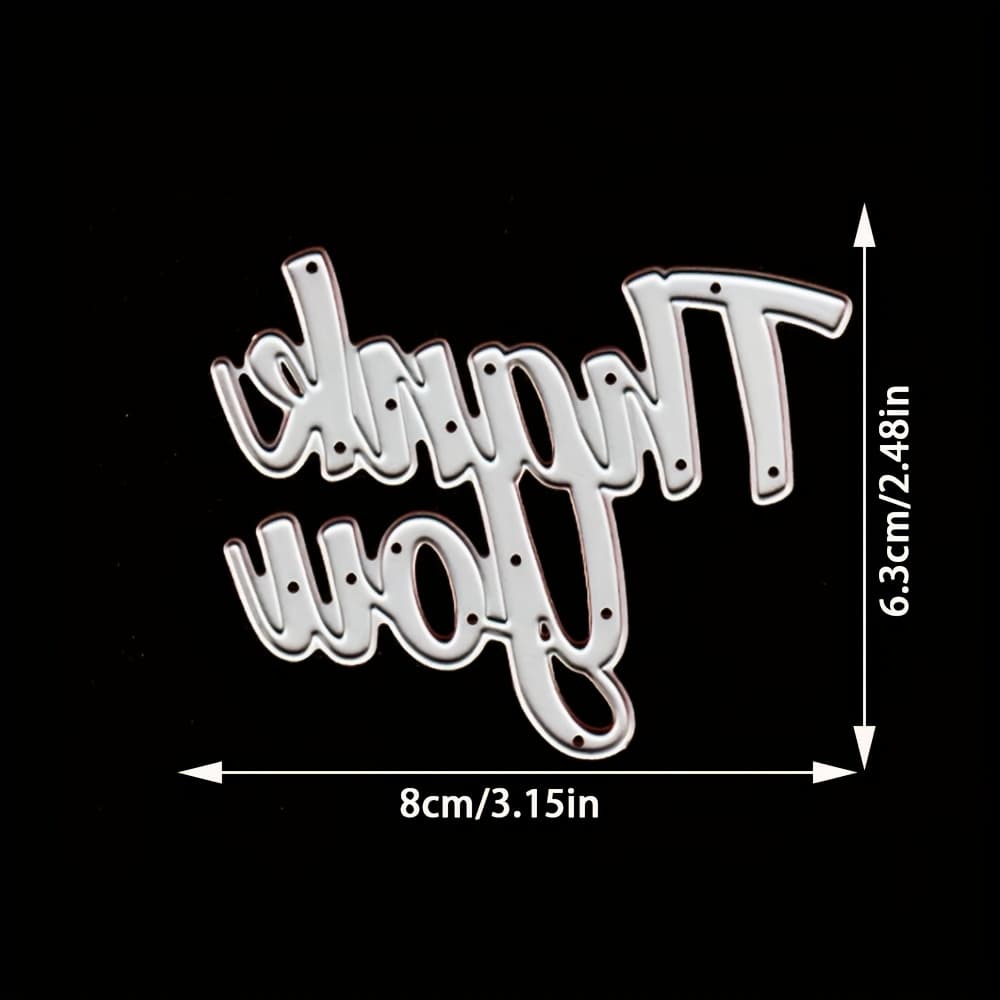 TEMU 1pc Thankyou Metal Stencil, Diy Scrapbooking Embossing Die Cut, Handmade Greeting Card Making Metal Cutting Dies, Gift Card Making Tools