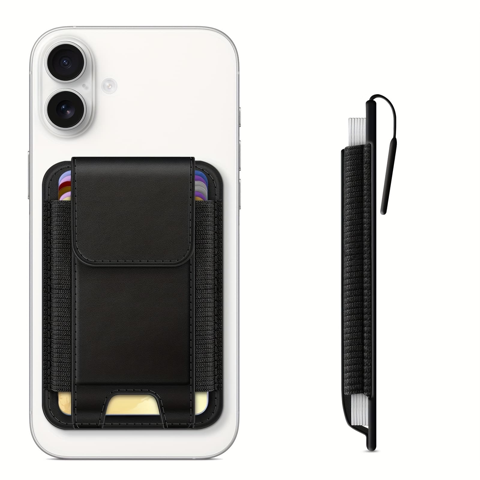 TEMU Magnetic Card Wallet Holder For Iphone 16/15/14/13/12 Series, Fit 6 Cards, Safe Rfid Blocking, Slim Faux Leather Wallet Credit Card Holder For Women Men