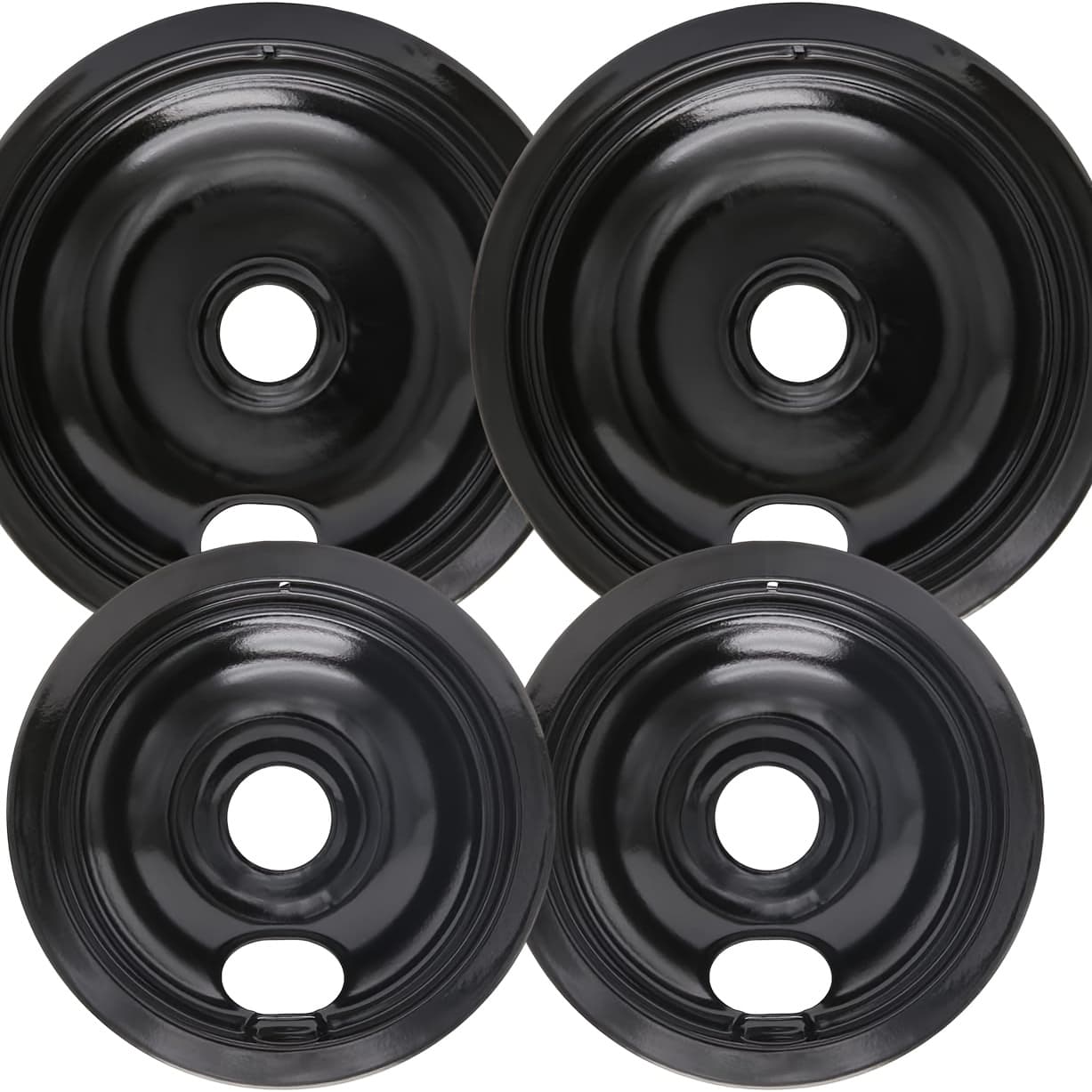 TEMU Black Stove Burner Drip Pans For Electric Stove Top - 318067051 5304430150 Perfectly Fit Frigidaire Electric Range - 10% By Enamel Spraying - 2 X 6 In, 2 X 8 In