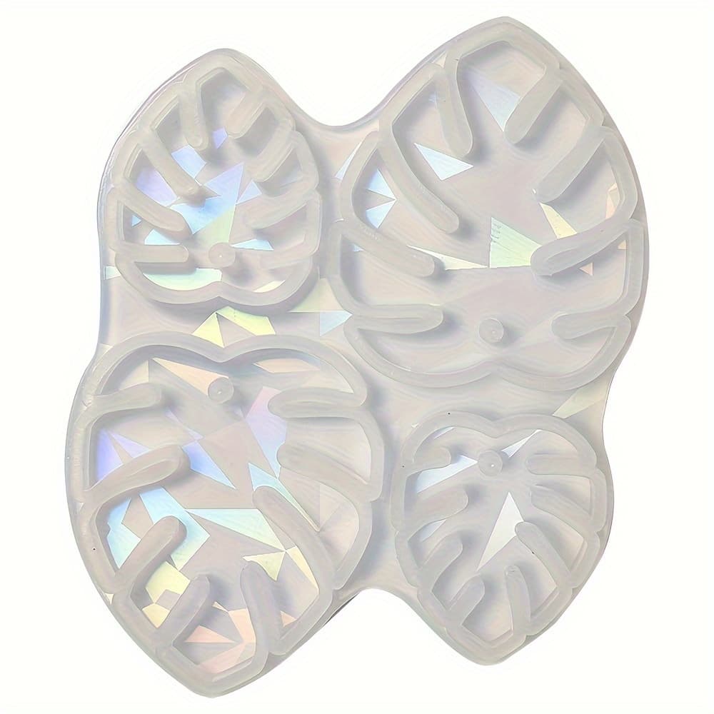 TEMU 1pc Holographic Leaf Earrings Silicone Mold - Diy Craft Resin For Pendants & Keychains, Durable & Flexible With Iridescent Finish, Gifts &