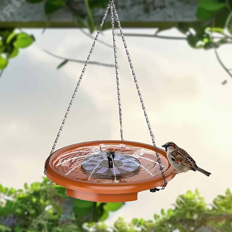 TEMU 15-inch Bird Bath With Solar Fountain, Outdoor Decoration - Solar Fountain Water Pump For Bird Bath, Feeding And Drinking Water