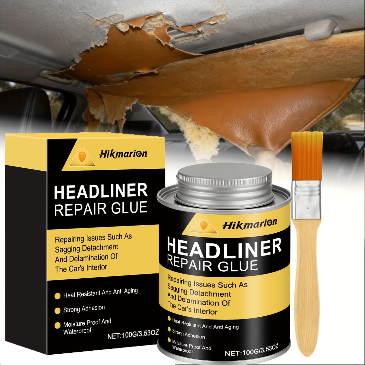 TEMU Automotive-specific Headliner Repair Adhesive, For Long-lasting Durability; 1 Application Prevents Detachment; Automotive Interior Repair Kit, Car Headliner Repair Glue.
