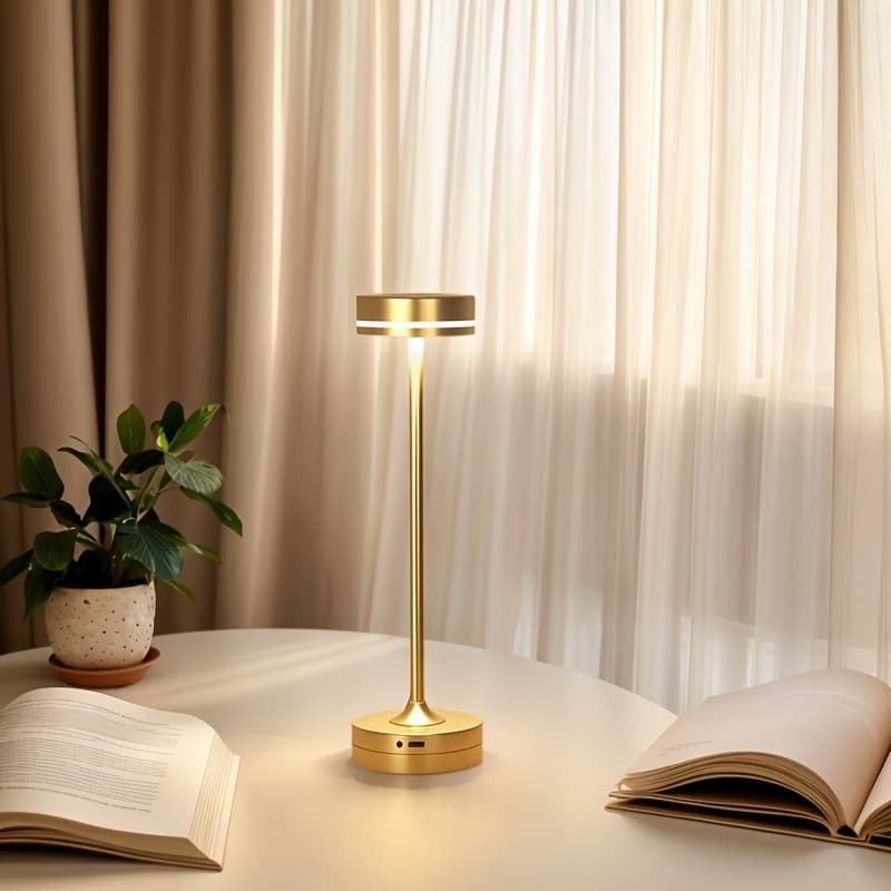 TEMU Battery-powered Bedside And Bedroom Night Light, Hotel/bedroom/bedside Lamp/desk/cafe Cordless Metal Table Lamp, Touch Sensor Controlled Led Table Lamp, Rechargeable Table Lamp