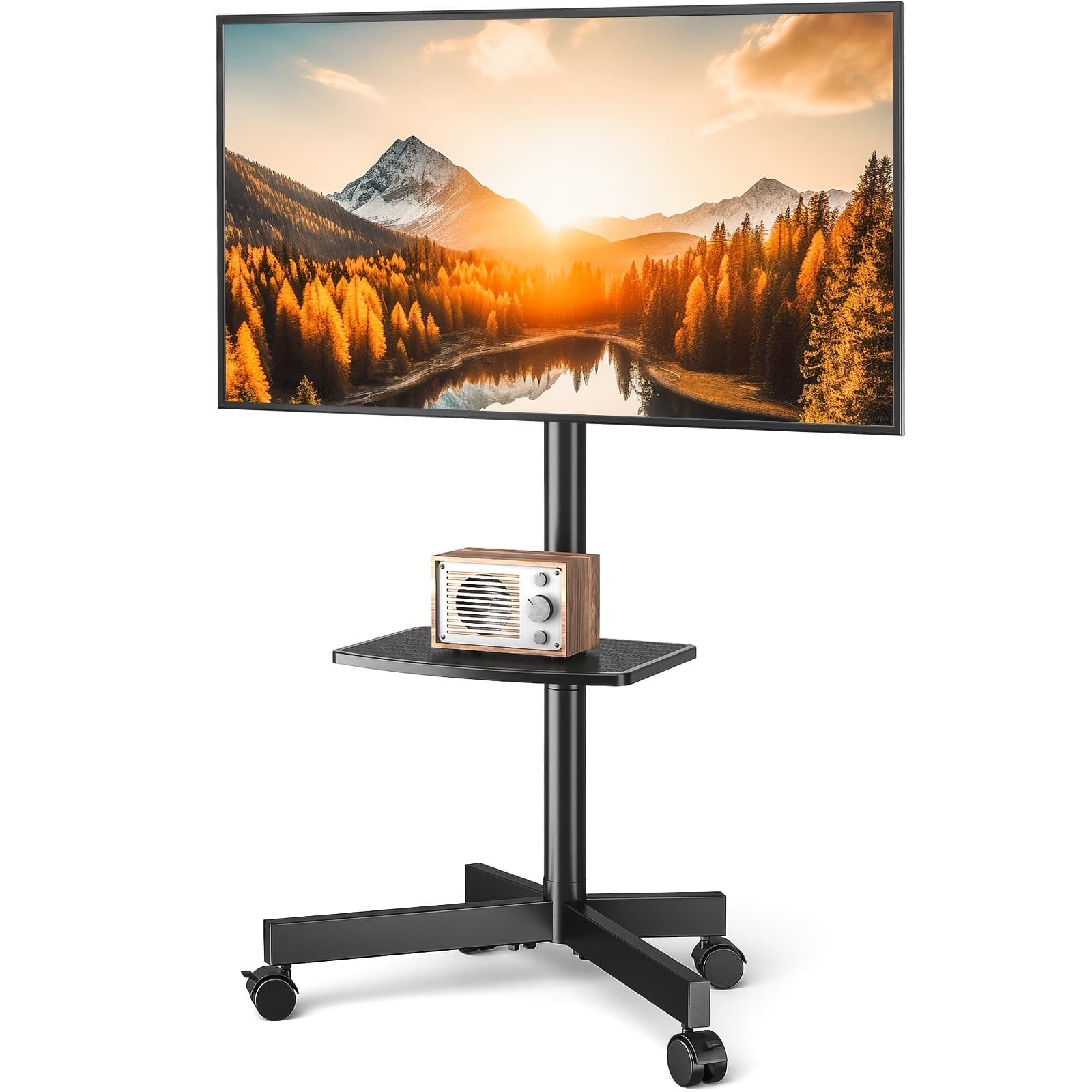 TEMU Universal Mobile Tv Cart For 23in-55inch Tv With Mute To 88lbs