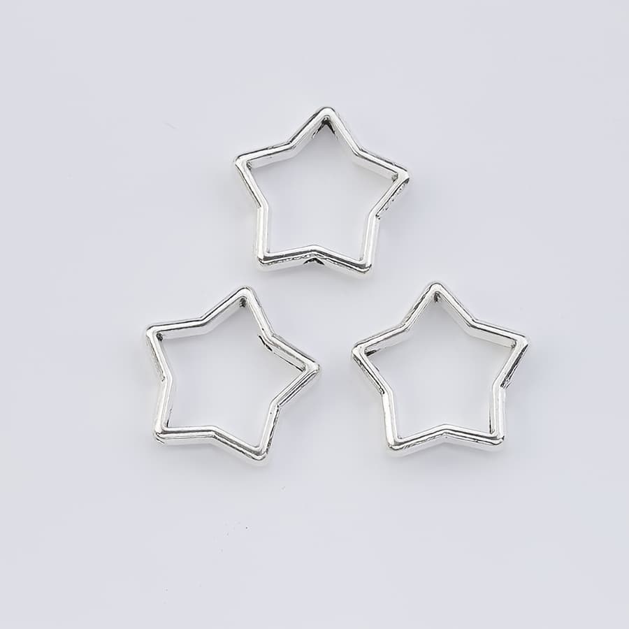 TEMU 30pcs Five-pointed Star Bead Frame Alloy Bead Spacer Pendant Frame With Spacers For Jewelry Diy Necklace, Bracelet, Earrings, And Pendants - Spacer Beads And Hole Connectors Accessories