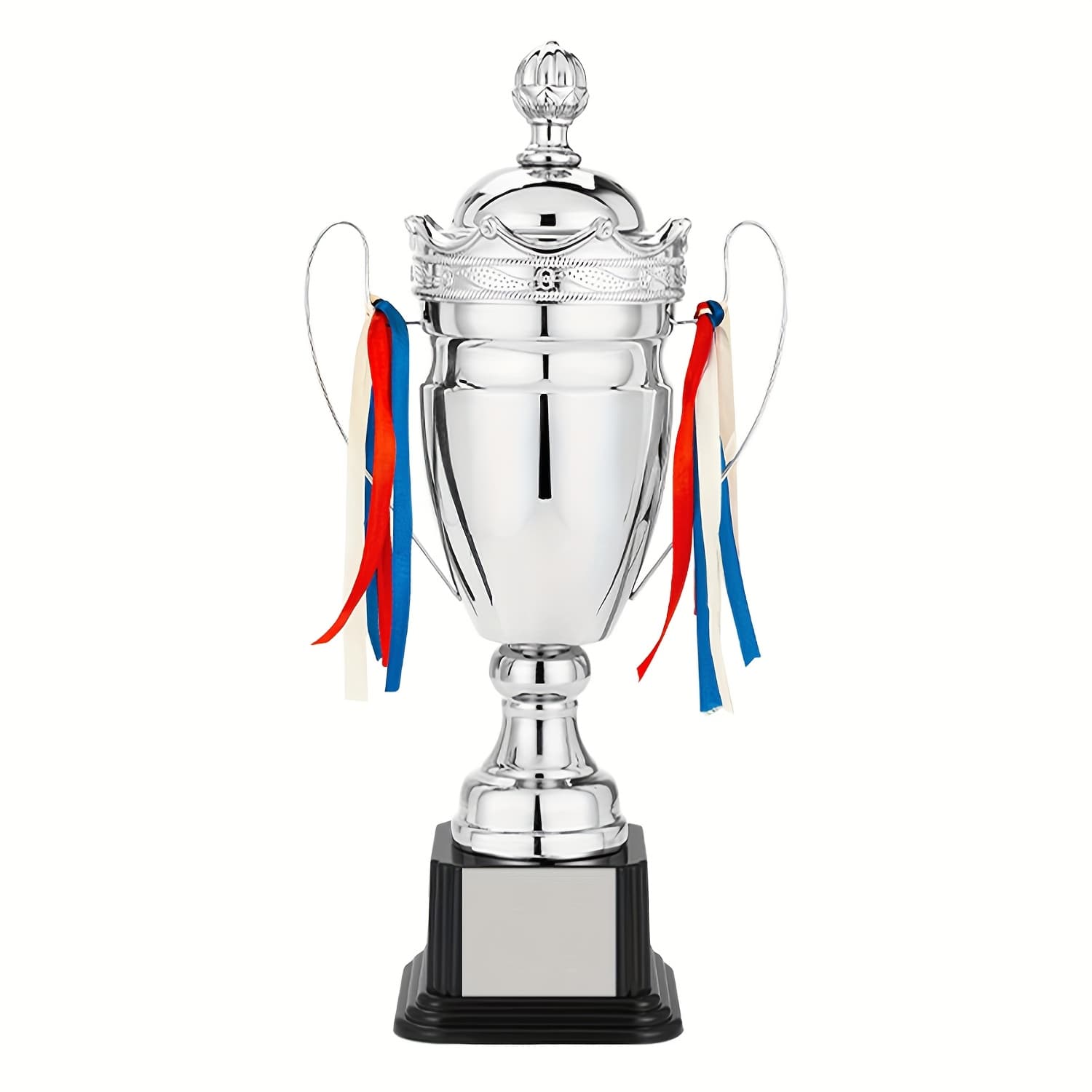 TEMU 1pc Of Personalized Custom Metal Football Basketball Badminton Trophy, Golden Silvery , Iron Abs Material, Competition Trophy, Football Tennis Event Trophy Production thumbnail 2