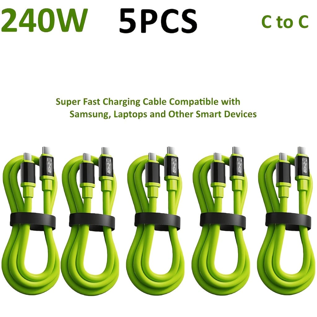 TEMU 3/5 Pack 1.5m 240w Type-c Fast Charging Cable, Compatible With All Cell Phones, Tablets And Laptops, Sturdy And Flexible Cord, Ideal Gift For Birthday And Holiday Presents