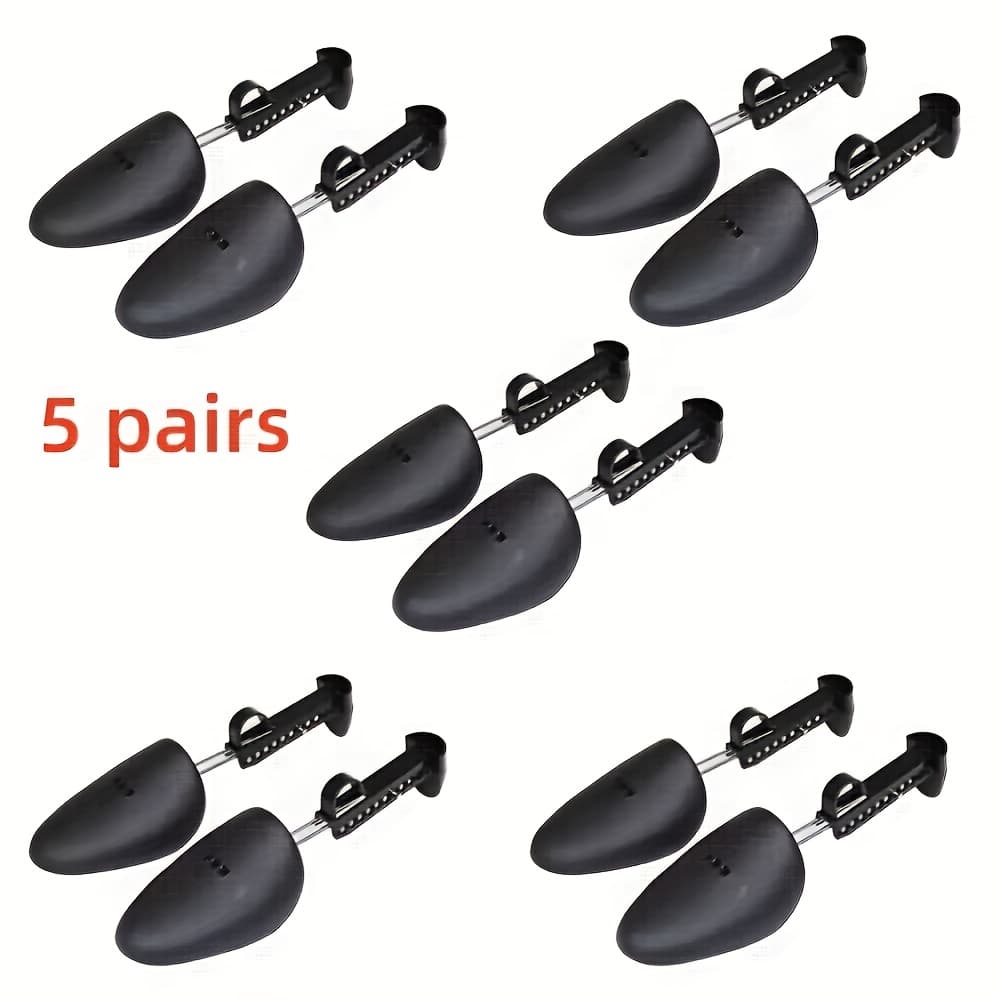 TEMU 5 Pairs Practical Adjustable Length Men Shoe Tree Shoe Stretcher Boot Holder Shaper Support (black Color)