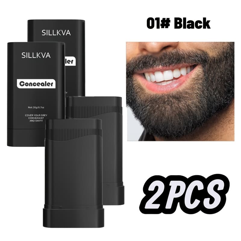 TEMU Sillkva Hair And Beard Color Concealer Comb Teeth | 5 Colors For Precise Root And Mustache Coloring | Waterproof Formula, 0.7oz
