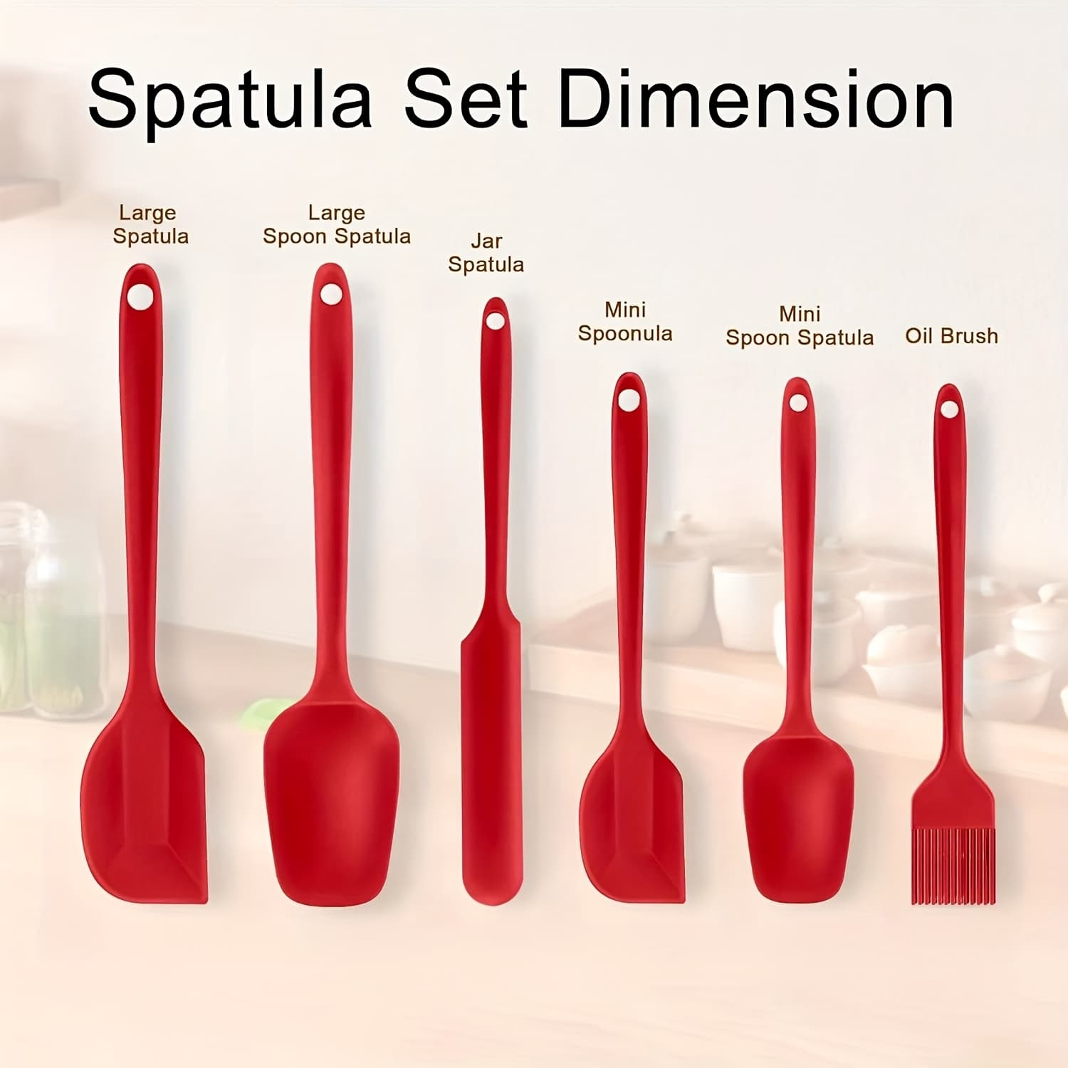 TEMU 6pcs Seamless Silicone Spatula Set - Heat-resistant Food-grade Flexible Silicone For Kitchen Cooking, Baking, Yogurt Mixing & Butter Spreading - , Easy Clean & Dishwasher Safe