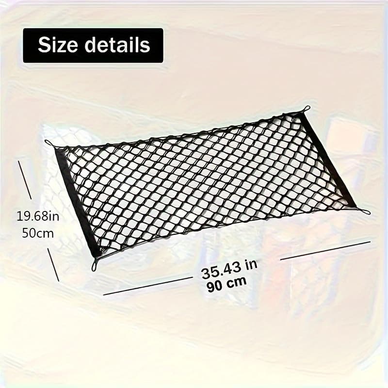 TEMU 1pc Durable Elastic Trunk Storage Mesh Bag - Multipurpose Mesh Bag For Cars, Trucks And